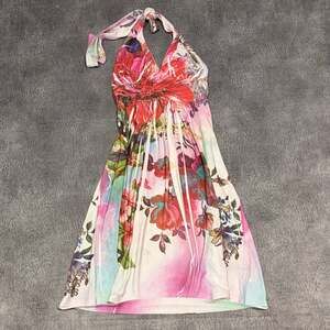 Y2k Floral Embellished Halter Dress